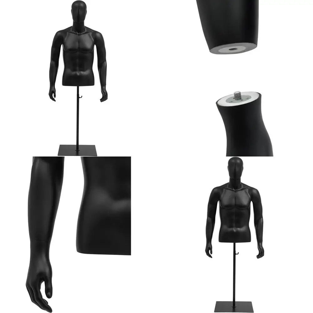 

Манекен мужской регулируемой высоты с головой и руками, 51-78 дюймов, для розничной торговли одеждой и шитья