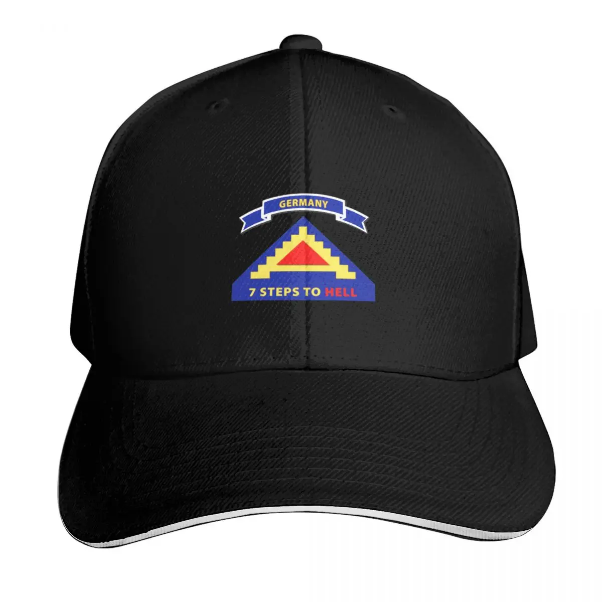 Army - 7th United States Army w 7 Steps Hell w Scroll Baseball Cap Gift for Him Her Casual Daily Wear Quick Dry Performance