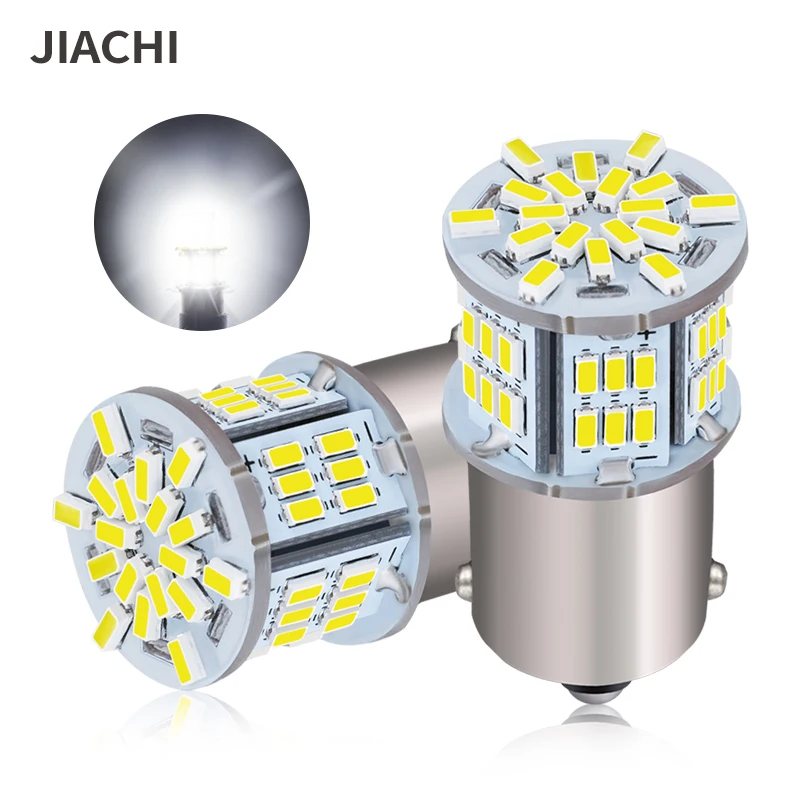 jiachi 100pcs 1156 LED Bulb Lamp Car Rear Turn Signal Brake Light 3014 54smd Auto Reverse Tail Parking Light