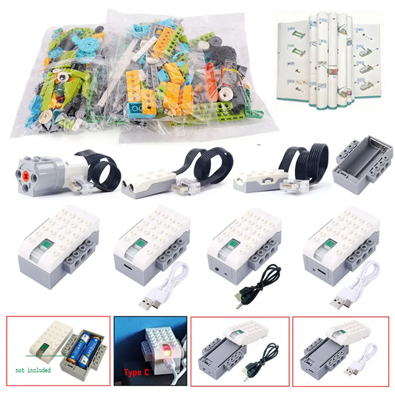 새로운 업그레이드 280-390개 위두 2.0 브릭 모터 센서 스마트허브 스크래치 3.0 호환 로봇 공학 교육용 장난감