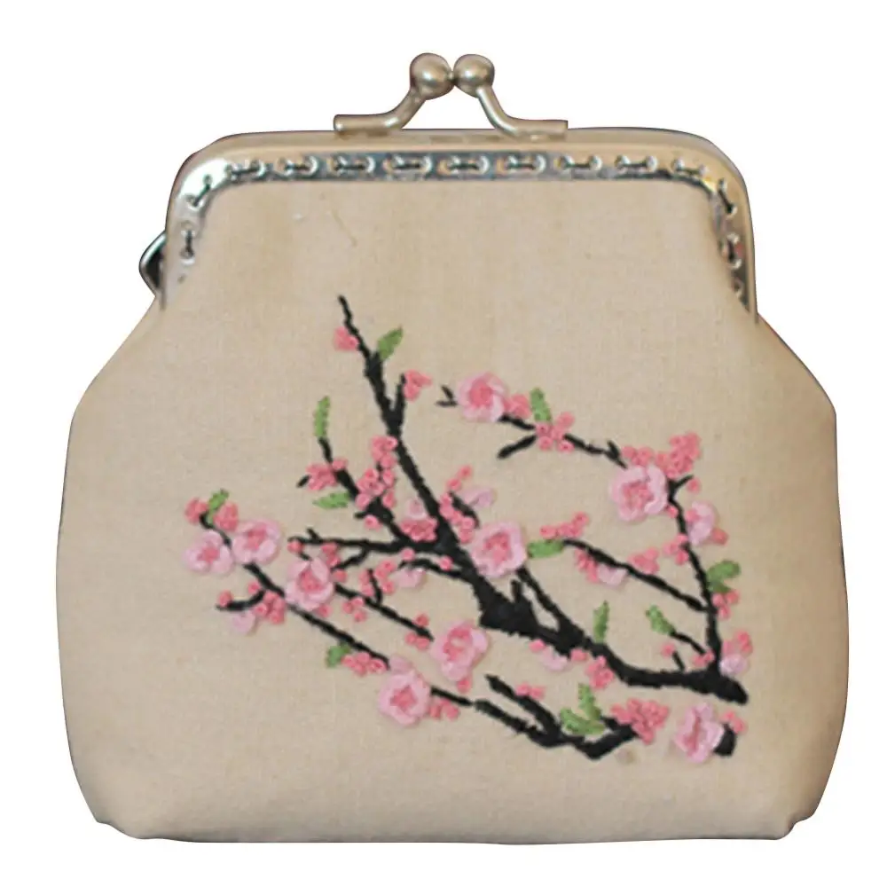 DIY Flower Embroidery Wallet Purse Tree Needlework Sewing Cross Stitch Materials