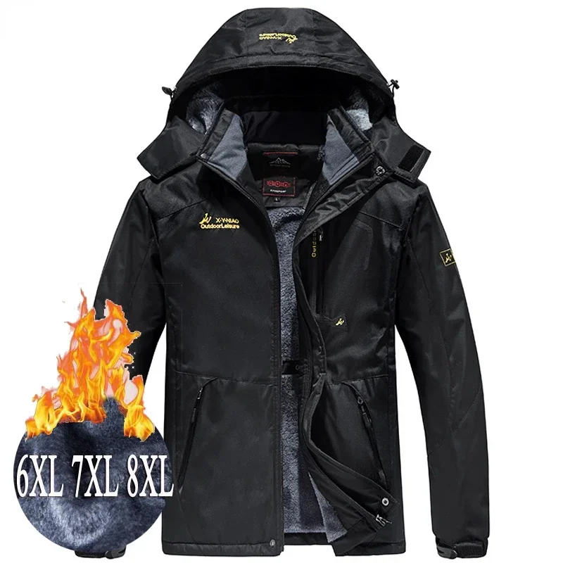 

Men Thick Windproof Waterproof Jackets Men's Wool Liner Snow Ski Hooded Coats Male Parka Plus Size 6XL 7XL 8XL Winter Jacket