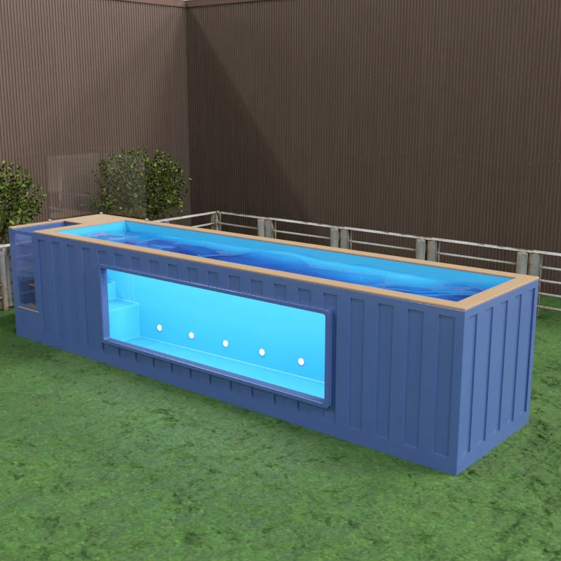 Customization Fiberglass Swimming Pool Above Ground Outdoor Large Big Size Shipping Prefab Container Swimming Pool 40 Feet