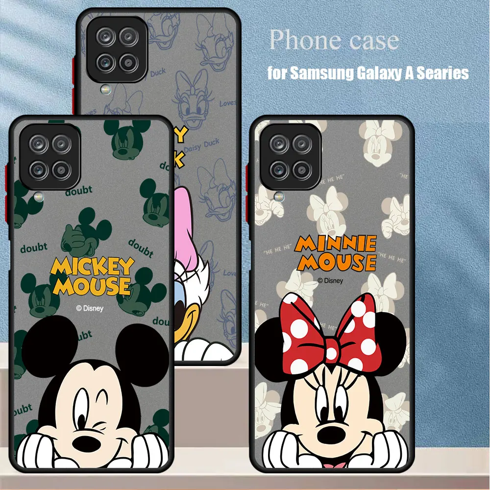 Disney Mickey Donald Daisy Case For Samsung Galaxy A54 A14 A52 A53 A34 A13 A51 A23 A71 A32 A21s A32 A13 Matte Hard Phone Coque