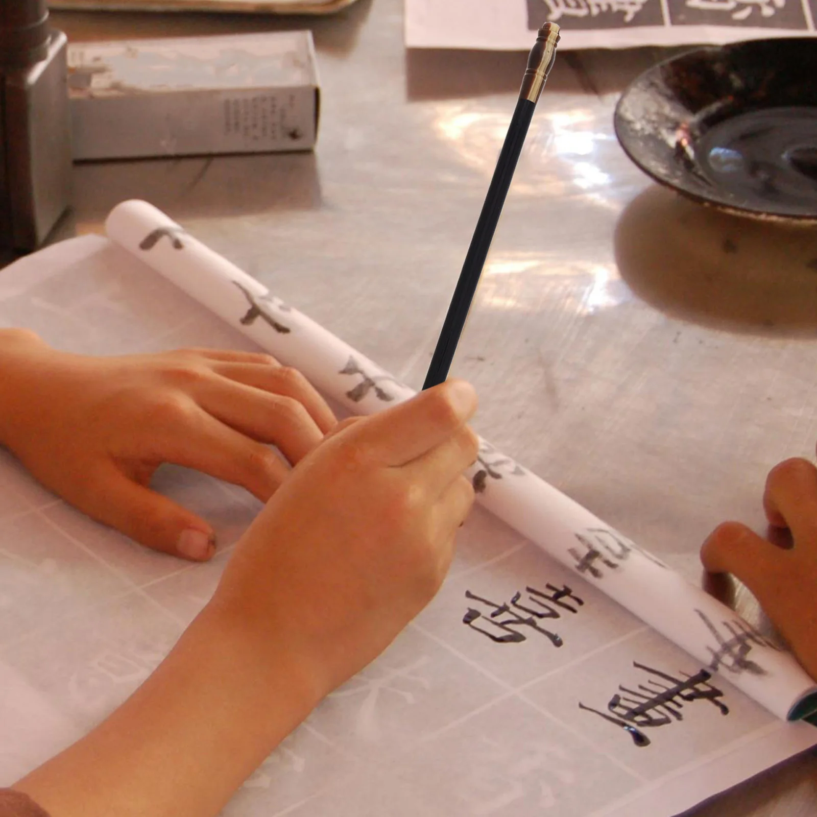 

Gray Tail Traditional Chinese Painting Brush Calligraphy Supplies Wooden Pole Pens for