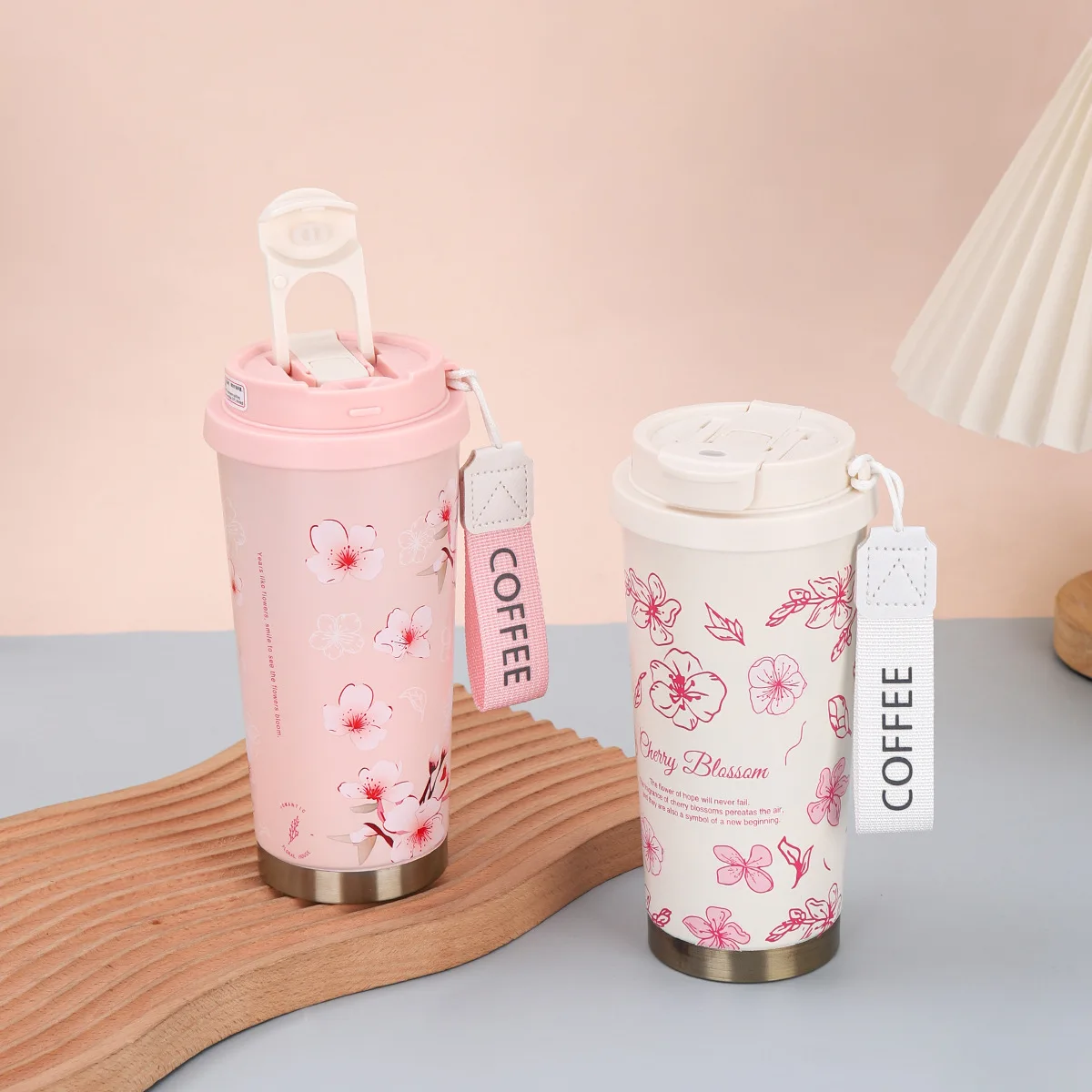 

Новая двойная термокружка «Ландыш» из нержавеющей стали 316 с вакуумной изоляцией, с ремешком и портативной соломинкой