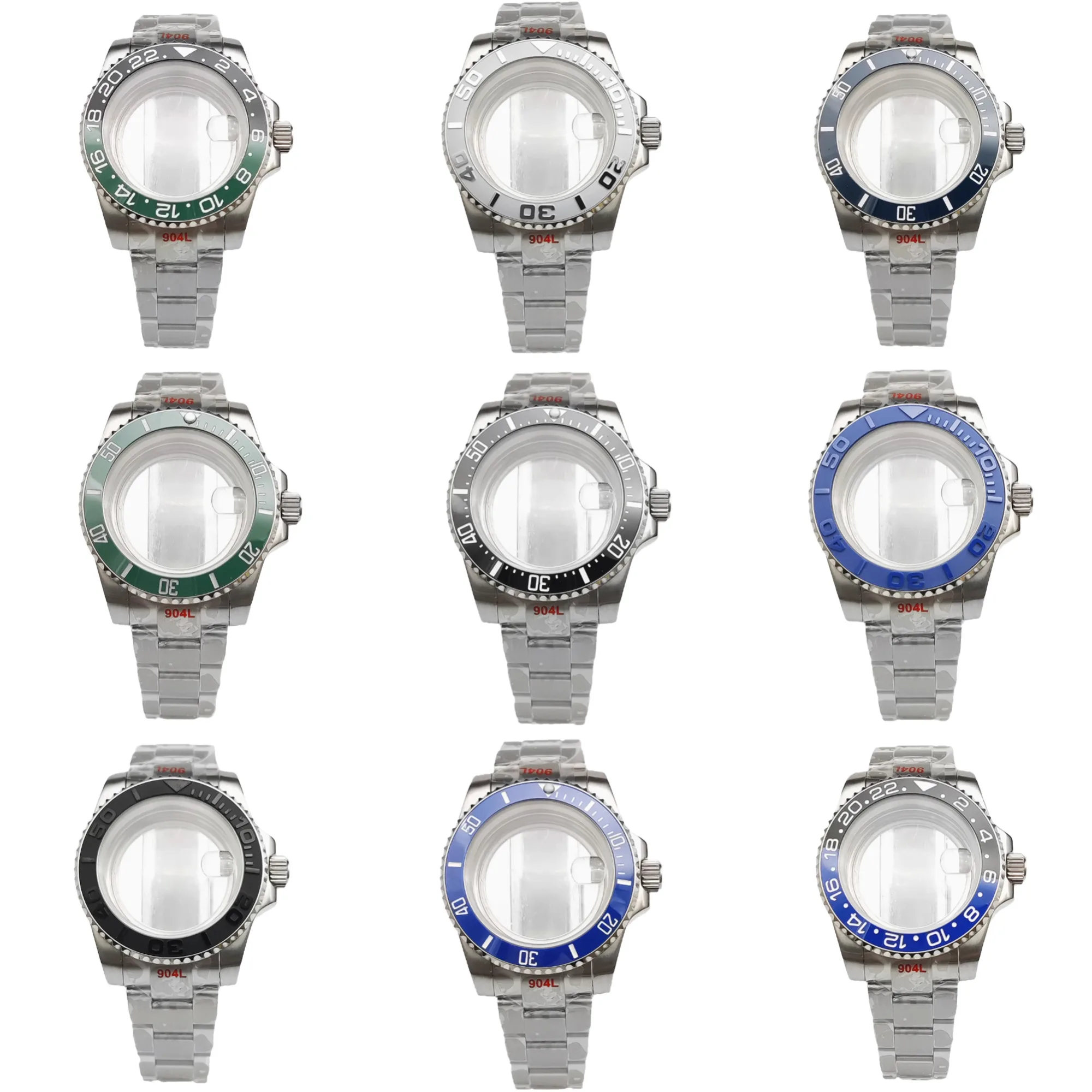 Orologio da uomo di alta qualità 40mm NH35 Log Orologio da uomo in acciaio nero Cassa in acciaio inossidabile per movimento nh35 8215 Quadrante da 28,5 mm Giorno Jst