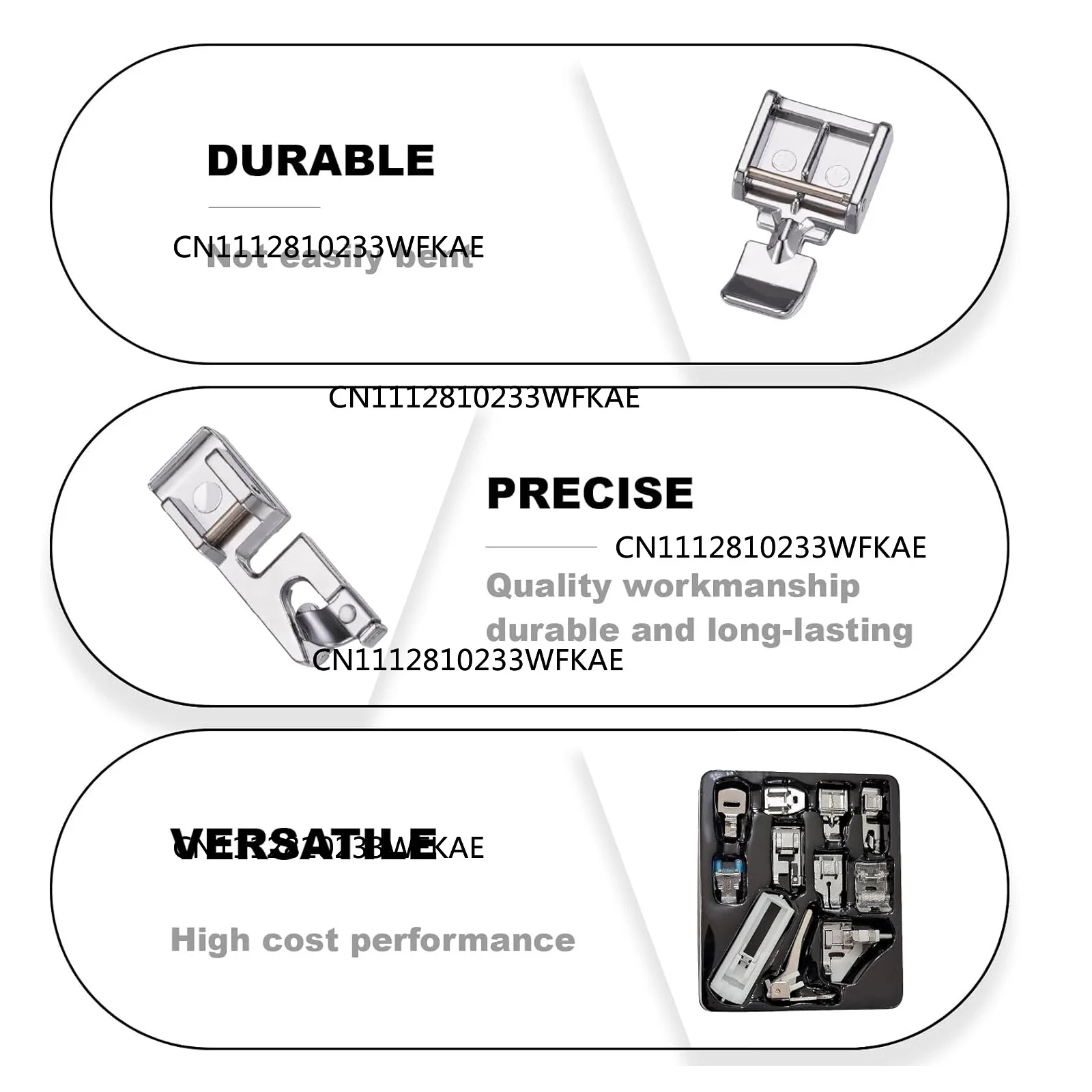 11Pcs Multi-Functional Snap On Presser Feet Kit For Singer, Brother, Janome, Juki, Kenmore Low Shank Sewing Machine Accessories view 3