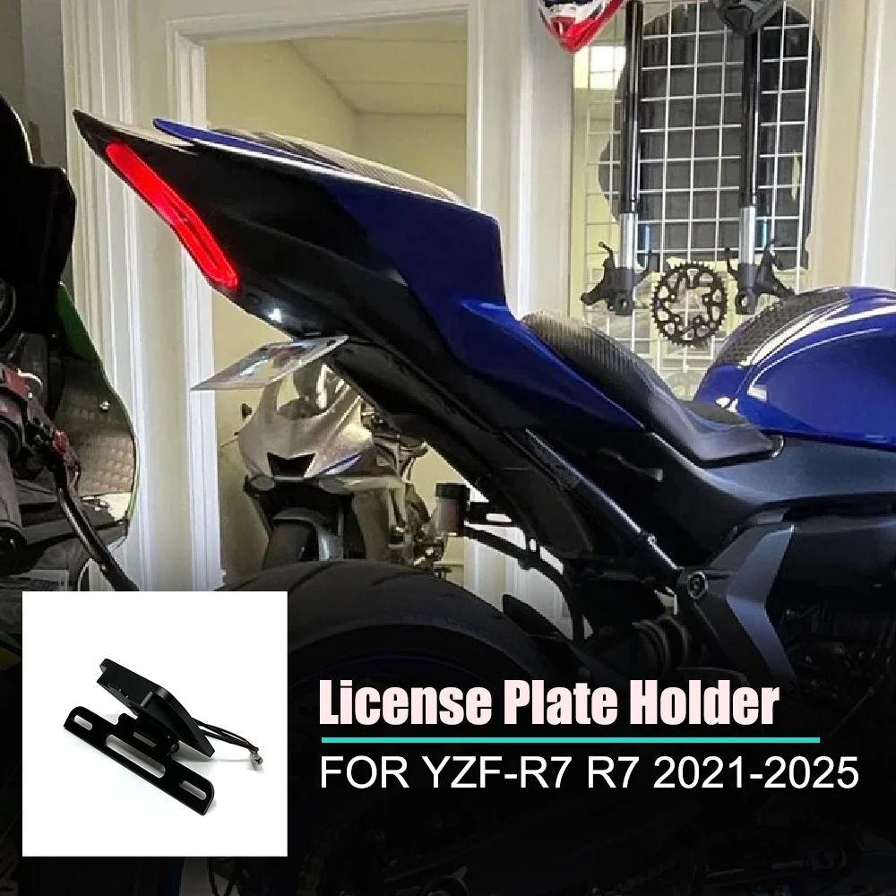 

License Plate Bracket Holder FOR YZF-R7 R7 2021-2025 Motorcycle License Plate Holder Tail Tidy Fender Eliminator Kit Accessories