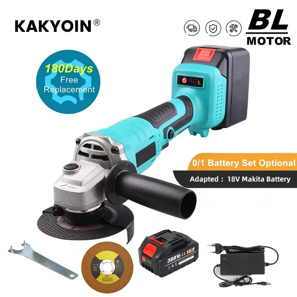 

Brushless 100MM Cordless Electric Angle Grinder Polishing Grinding Machine Cutting Woodwork Power Tool For Makita 18V Battery