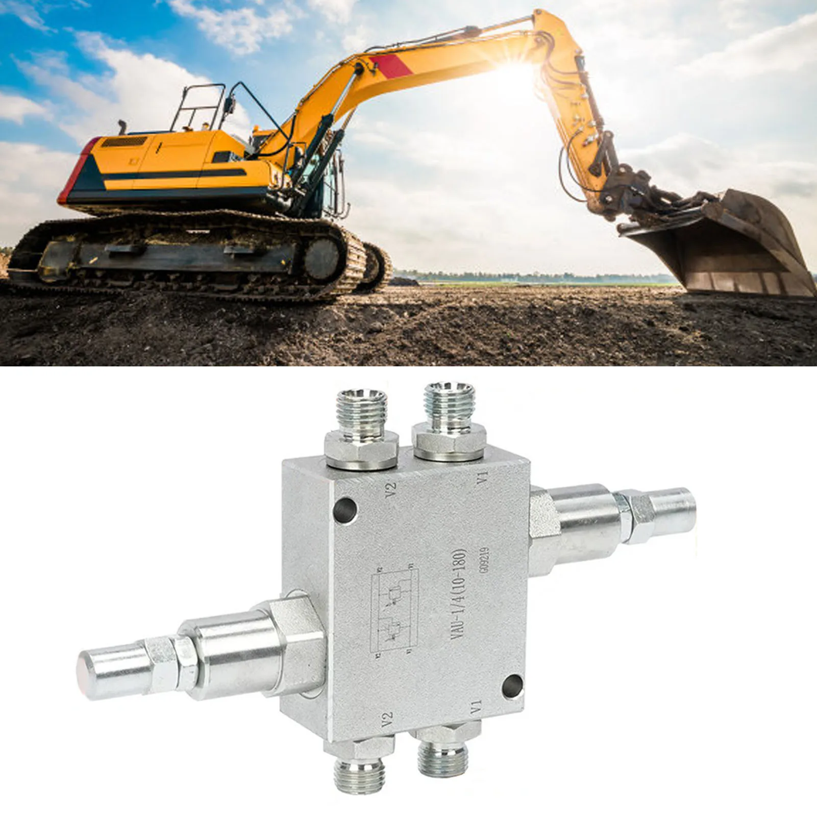 

Mini Excavator Cushion Valve Kit for Mini Excavator with 1/4 Inch Hydraulic Hose and M14x1.5 Threaded Joint