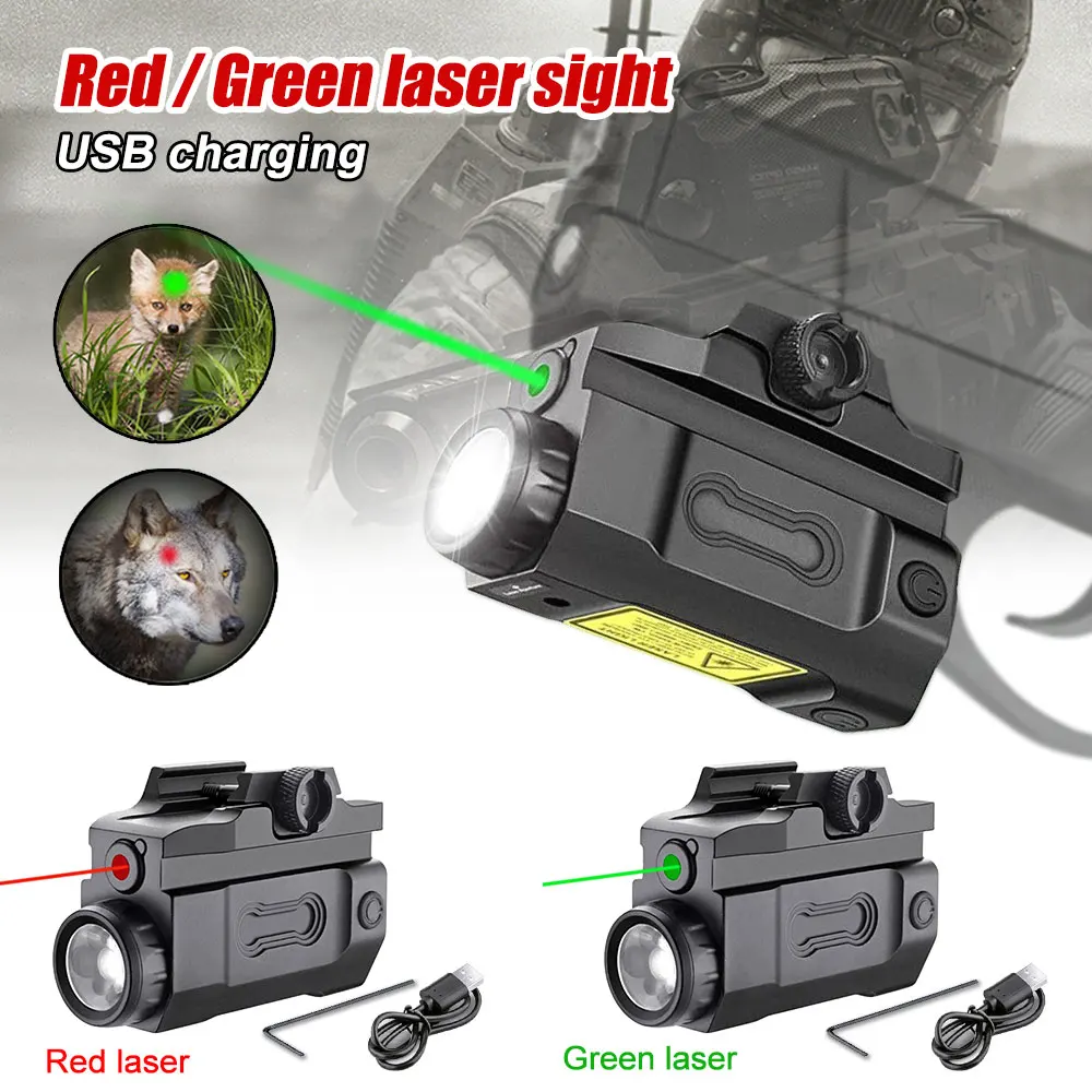 

Tactical Pistol Mini Green/Red Hunting Laser Sight Weapon Gun Light With Aiming Pointer Under-Hanging Laser Sight for 21mm Rail