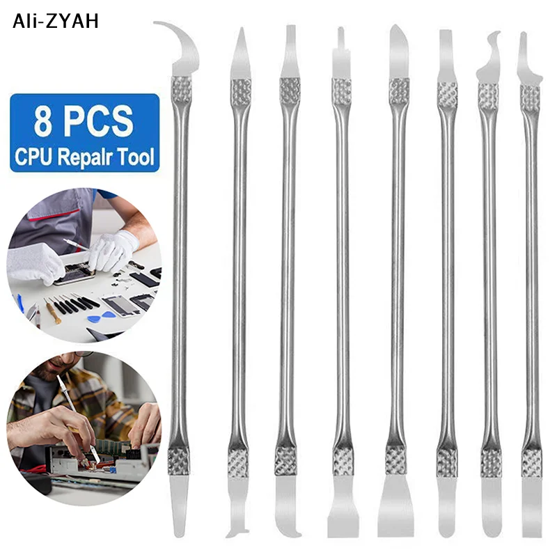 8in1 Set Electronics Repair Tool For Curved Screen 304 Stainless Steel Pry Bar Disassemble Removing Set