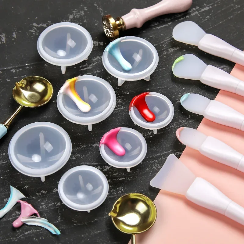Wax Seal Silicone Wax Lacquer Epoxy Resin Mixing Cleaning Spoon Powder Dip Sealing Wax Making Tools Clear Stamps SB054