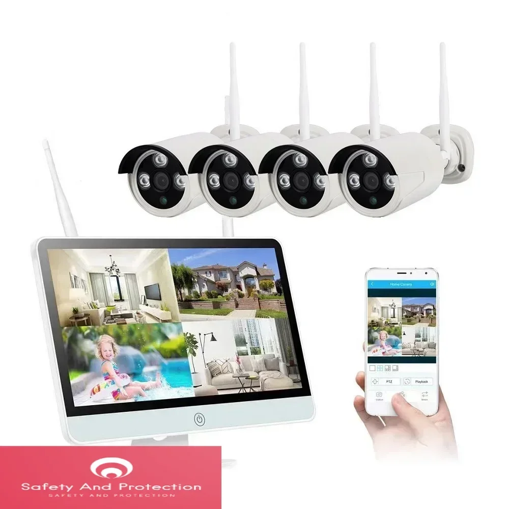 

H.265 Wireless CCTV System 15.6 Inch 8CH NVR 4PCS 3MP Outdoor Waterproof Wifi IP Security Camera Video Surveillance Kit