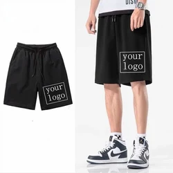 Shorts de praia casual masculino, shorts de jogging personalizado, texto impresso personalizado, imagens, bricolage, drop shipping, novo