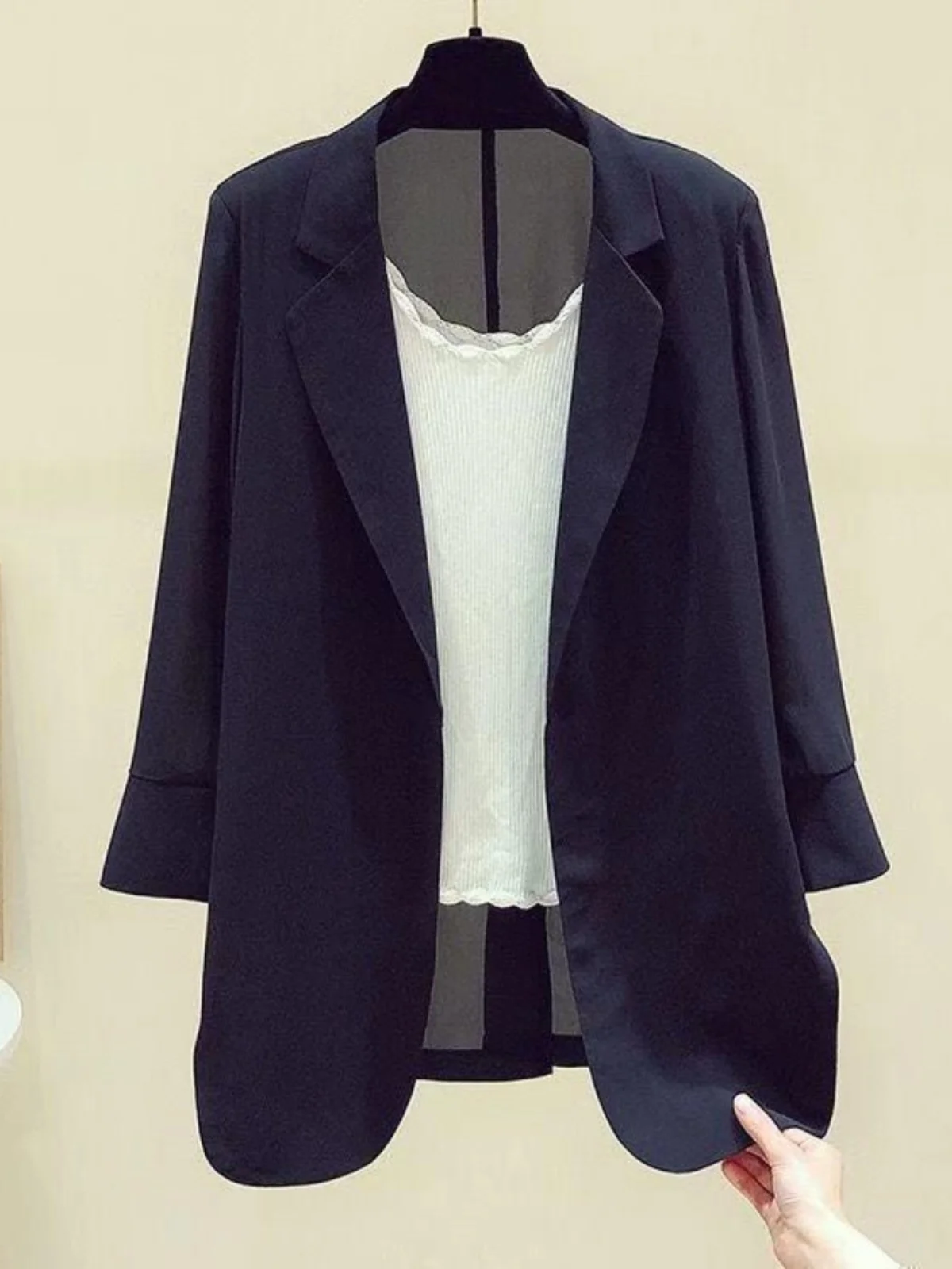 Elegant White Chiffon Women's  Thin Draped Casual Spring Summer Loose Outerwear Korean Style Commute Fashion