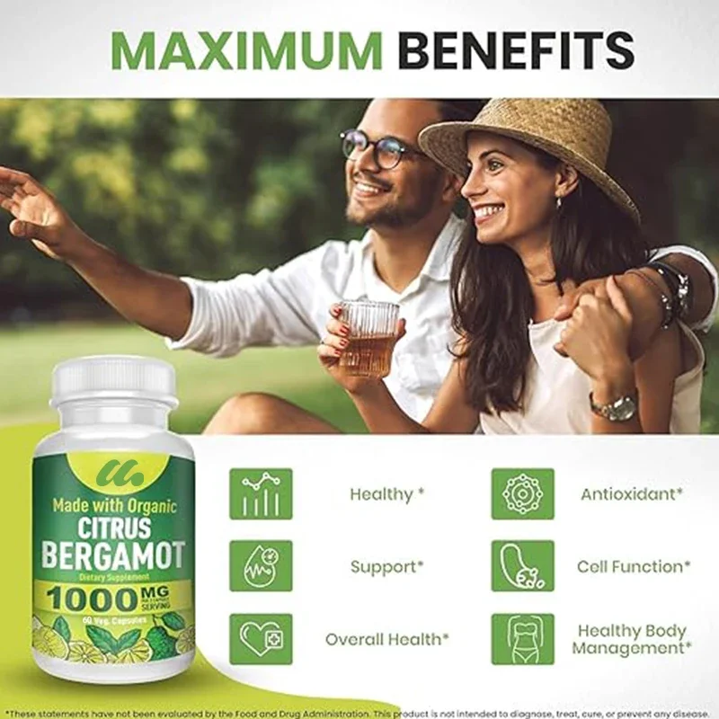 Organic Citrus bergamot - Maximum 50% Polyphenols - Pure 60 capsules test - Heart - Cholesterol