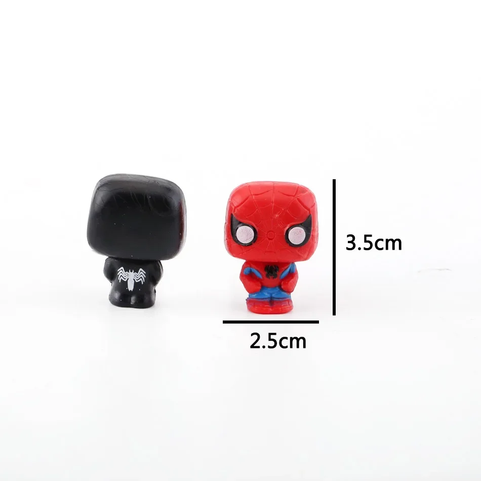 Mini figuras de acción de Marvel, Anime Lilo & Stitch Blind Box, muñeca de Los Vengadores de dibujos animados, escena en miniatura, modelo de decoración, regalos para niños, 24 piezas por juego