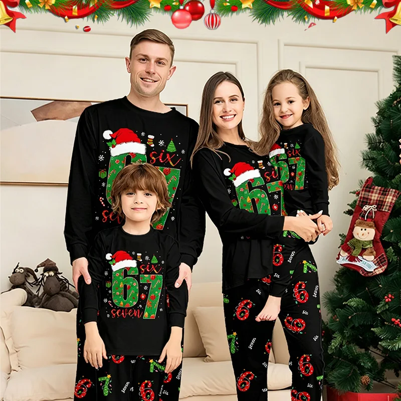 2027 Christmas Matching Pajamas Family Set Xmas Outfit Adult Kids Women Pyjamas Clothes Mother And Daughter Father Son Sleepwear