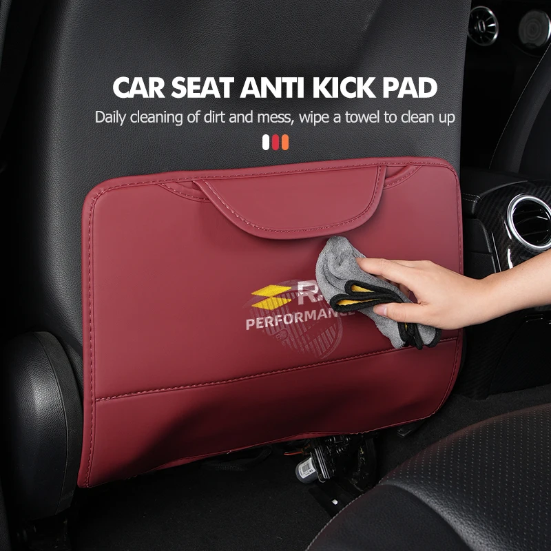 Leather Car Anti-kick Pad Backseat Anti Scratch Protector Pad For Renault RS Kadjar Captur Clio Megane 2 3 4 RS Koleos Logan