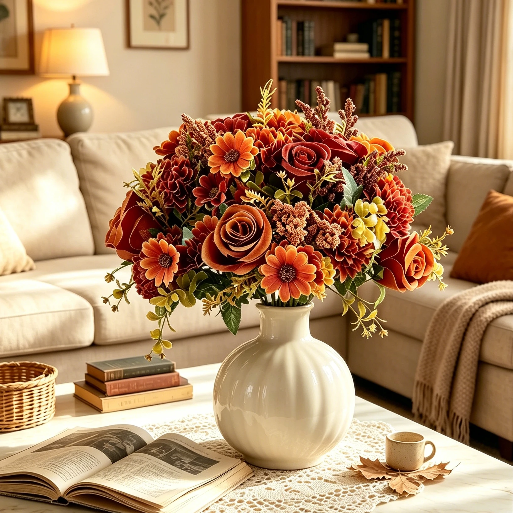 Künstliche Rosen für Zuhause, Tischdekoration, Herbst, Halloween, Hochzeit, Brautstrauß, Garten, Kunstseide, Vasen, DIY-Geschenke – Detail 7