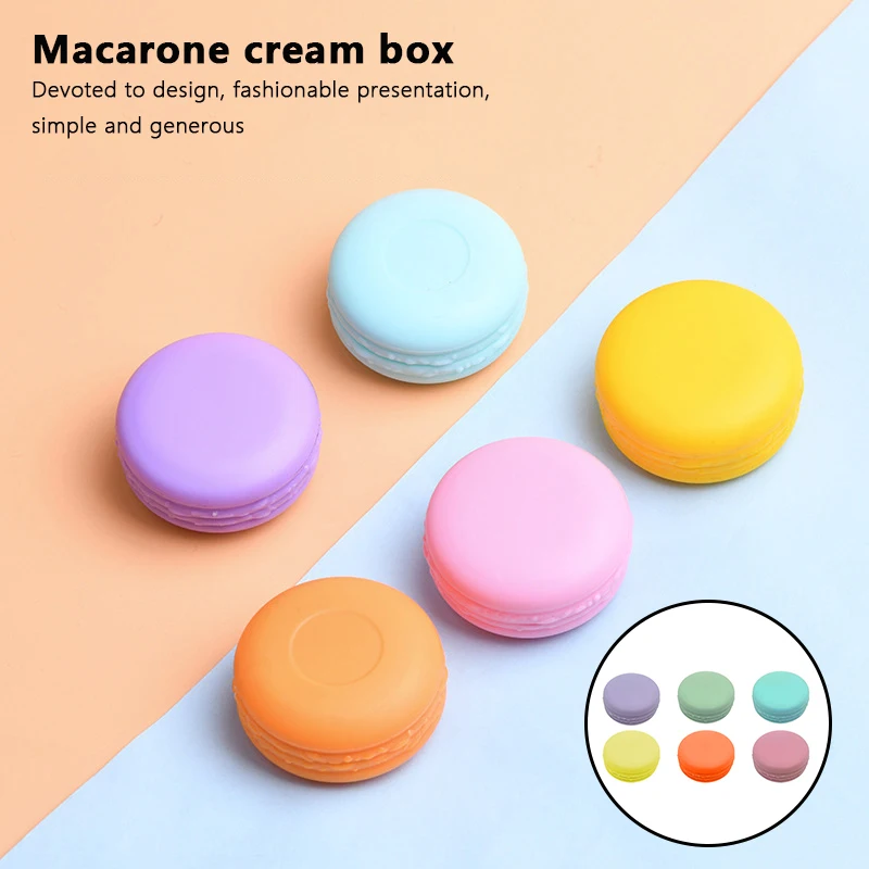 1PC Cute Macaron Shape 10ml Silicone Cosmetic Container Lip Balm Eye Cream Sample Jar Travel Portable Cosmetics Storage Box