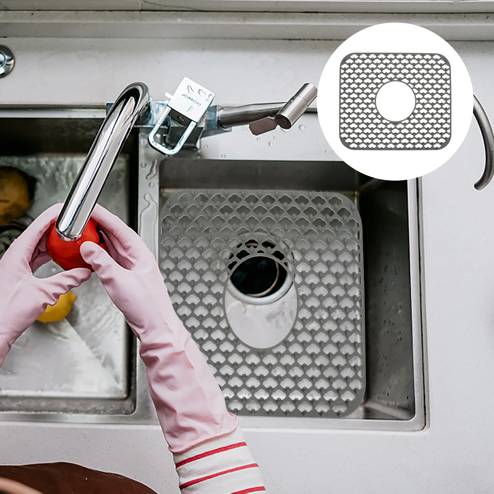 

Silicone Dish Drying Mat Non-Slip Hollow Draining Pad For Kitchen Sink Countertop Heat Insulation Bowl Chopsticks Drain