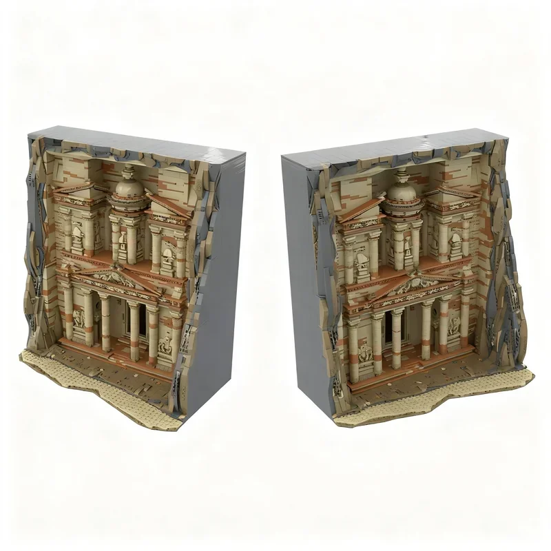 

4901PCS MOC Architecture Petra Treasury Model Building Blocks Creative Street View Display Home Decor Construction Set Gift Desk