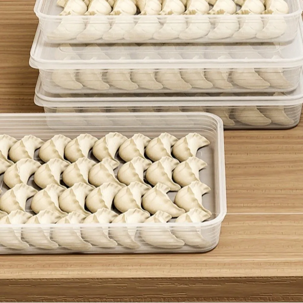 Transparent Dumpling Box with Lid Stackable Food Containers portable Prevent cross-contamination of flavors Fresh-Keeping Box