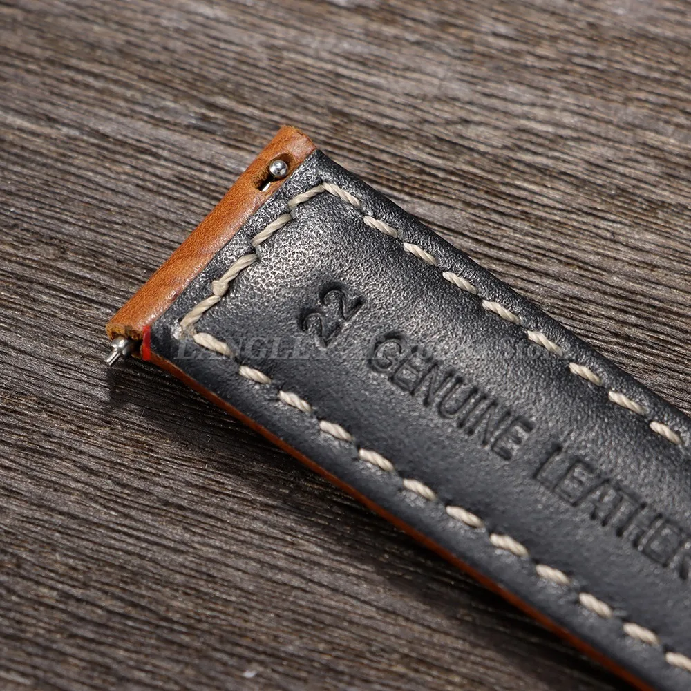 مجنون الحصان جلد طبيعي حزام (استيك) ساعة لأوميغا لبانيراي نحت الأعمال سوار 20 مللي متر 22 مللي متر 24 مللي متر 26 مللي متر الرجال النساء الأساور