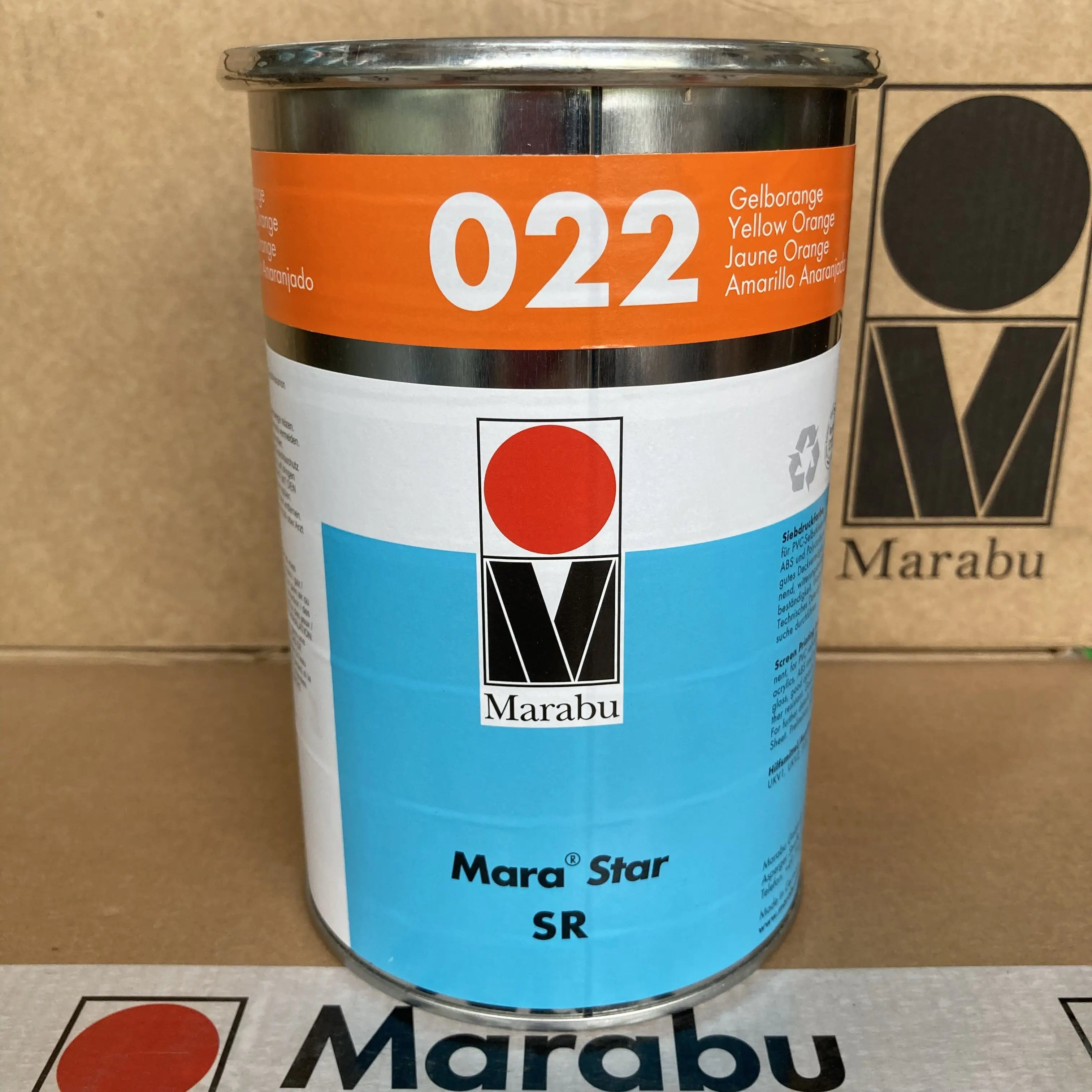 Marabu Original SR022 Orange Ink for Plastic, Alcohol-Resistant – Premium Screen & Pad Printing Ink