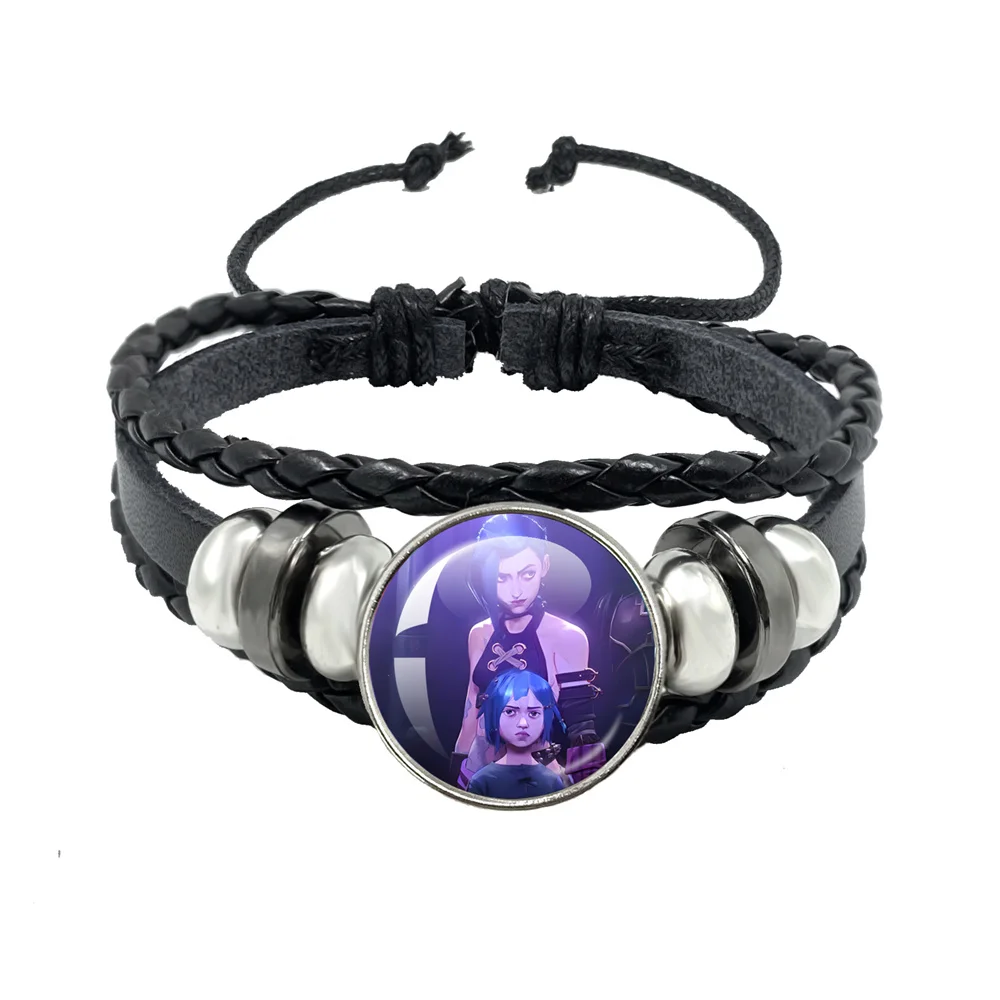 Arcane 2 Jinx ekko Leather Rope Bracelet Art Multilayer Braided Bracelets Bangles Handmade Charm Jewelry - view 4