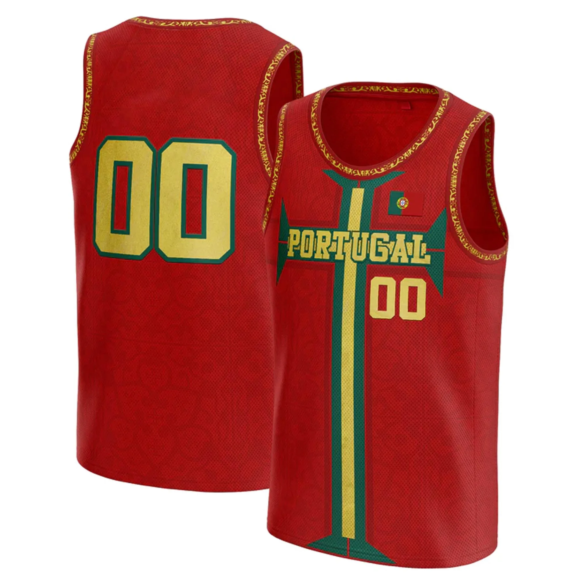 2024 New Arriavl Portugal Basketball Edition Vest Fans Kit Special Portugal Vacation Jersey Basketball Beach Short For Adult/Kid