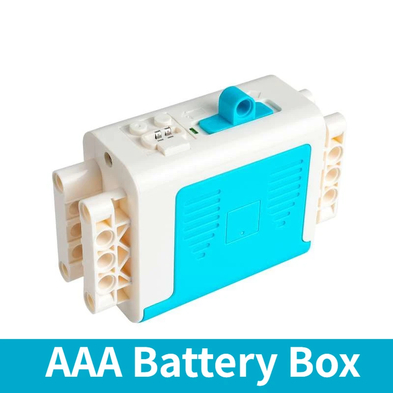 MOC wiederaufladbare AA/AAA-Batteriekasten, Multifunktions-Stromgruppe, Werkzeug, Auto, Zug, Motor, Geschwindigkeitseinstellung, Steuerung für Bausteine