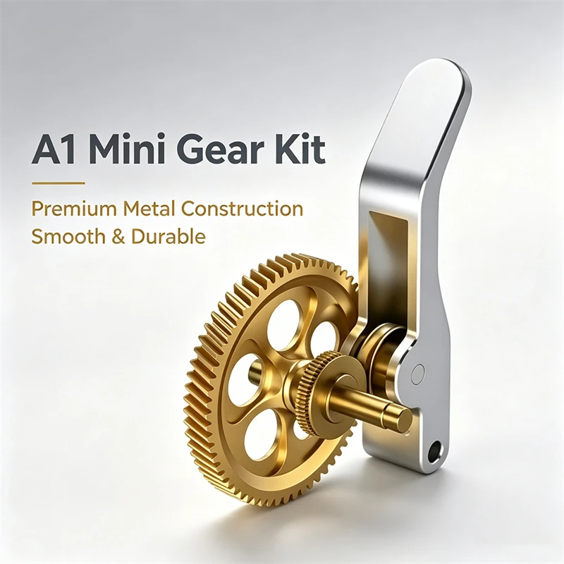 For Bambu Lab A1 A1 Mini Upgraded Extruder Gear Kit All Metal RNC Nano-Coated Hardened Steel Gear Lightweight High Strength