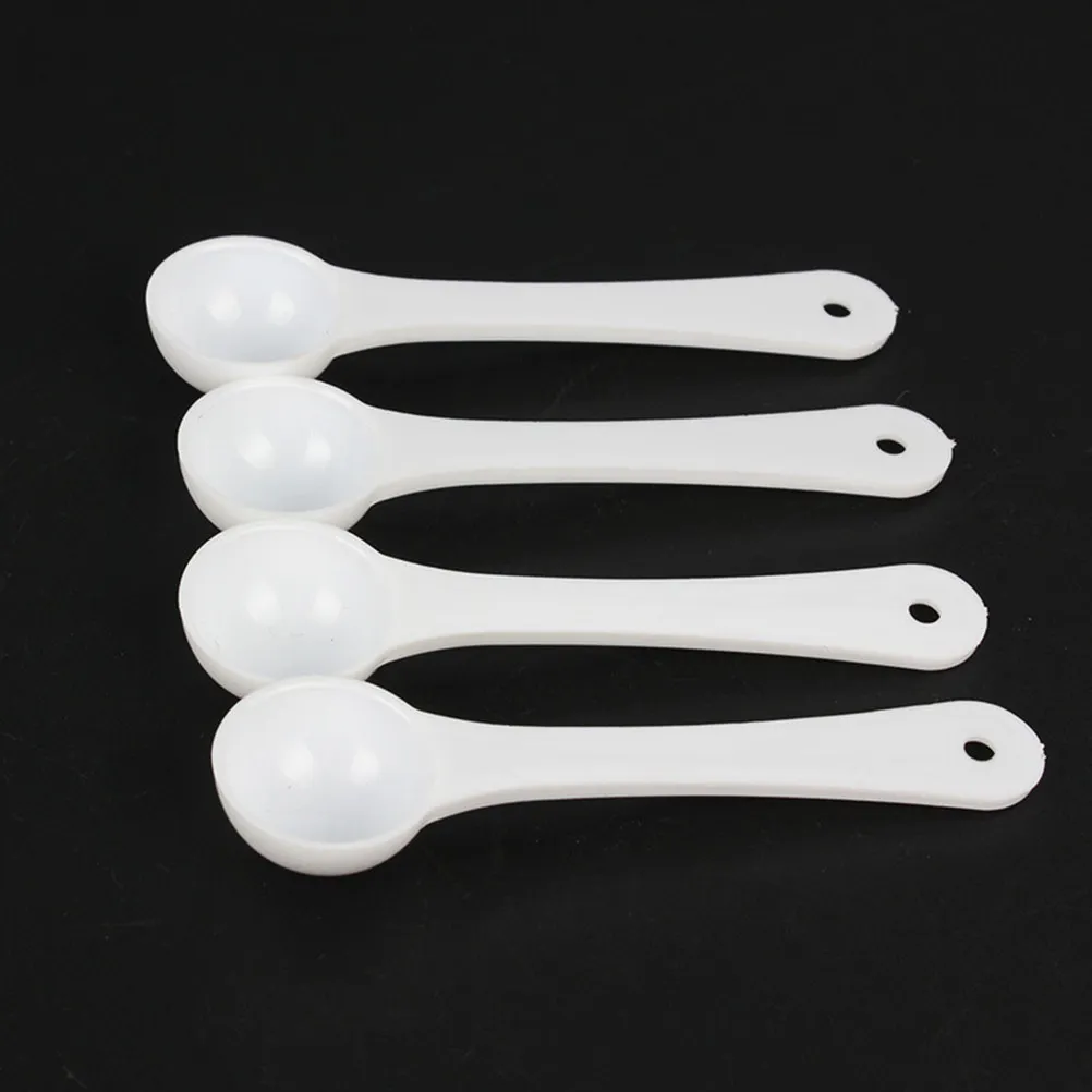 4Pcs Easy Clean Plastic Measuring Spoons 1G Accurate Dosing Tool for Fish Tank Aquarium Medicine Powder Ration Scoop Wet Dry Use