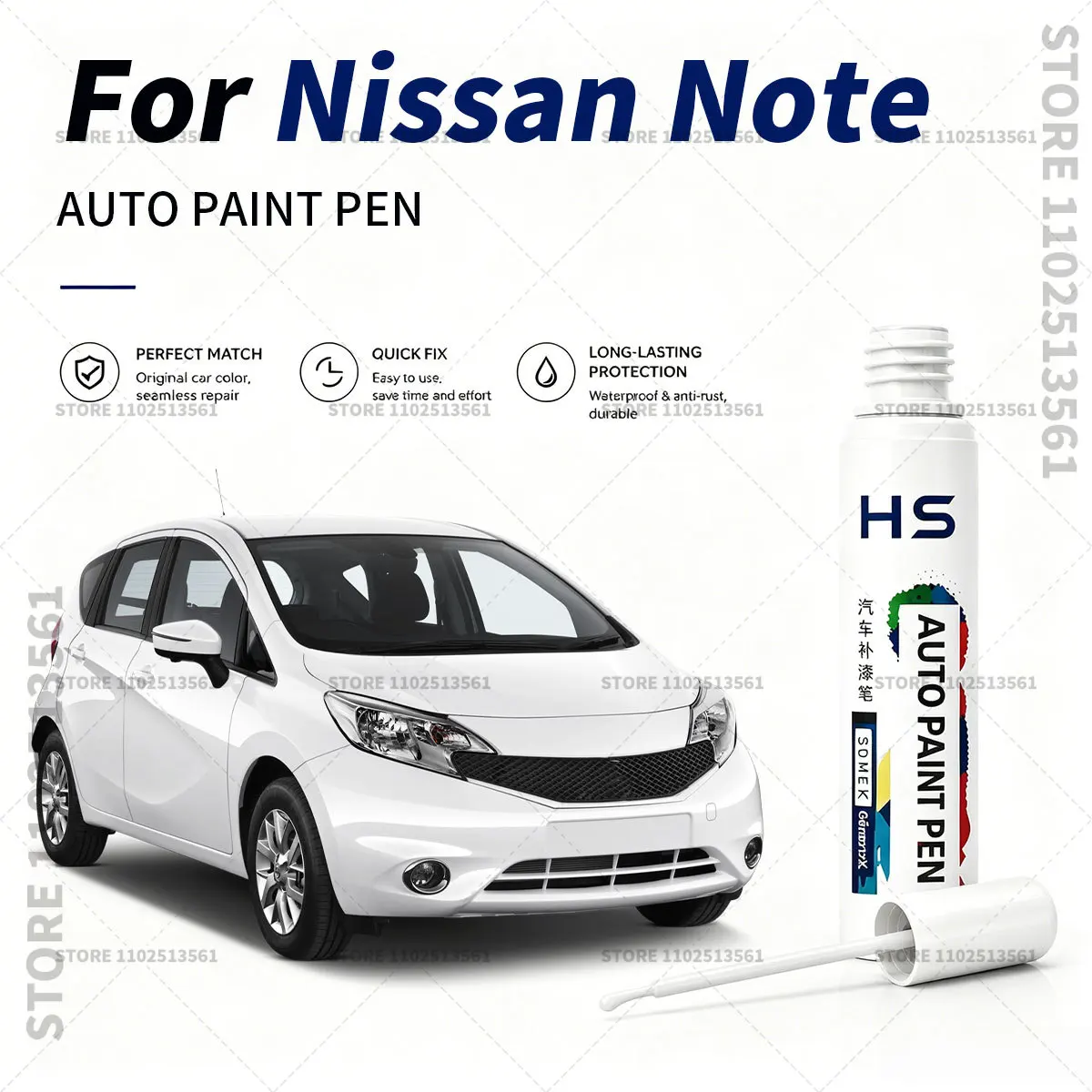 Car Paint Repair Pen Restores Original Factory Paint Finish For Nissan Note Black Electric Blue Garnet Red Aspen White ORANGE