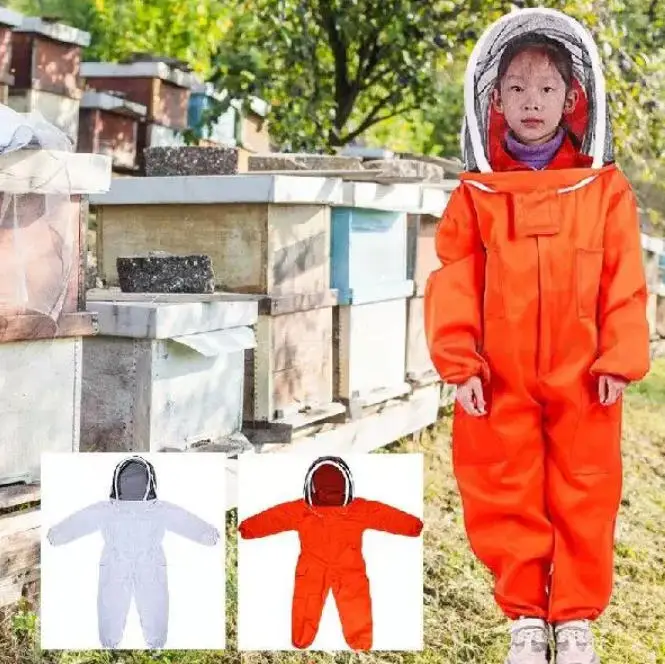 Full Body Beekeeping Clothes Professional Beekeepers Clothes Protection Beekeeping Suit Safty Veil Unisex Children Protective