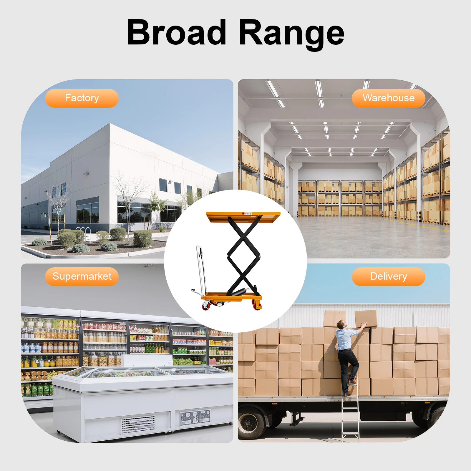 طاولة رفع مقصية هيدروليكية 770 رطل طاولة التعامل مع المواد السعة مع عجلات قفل للتعامل مع مواد مستودع المصنع
