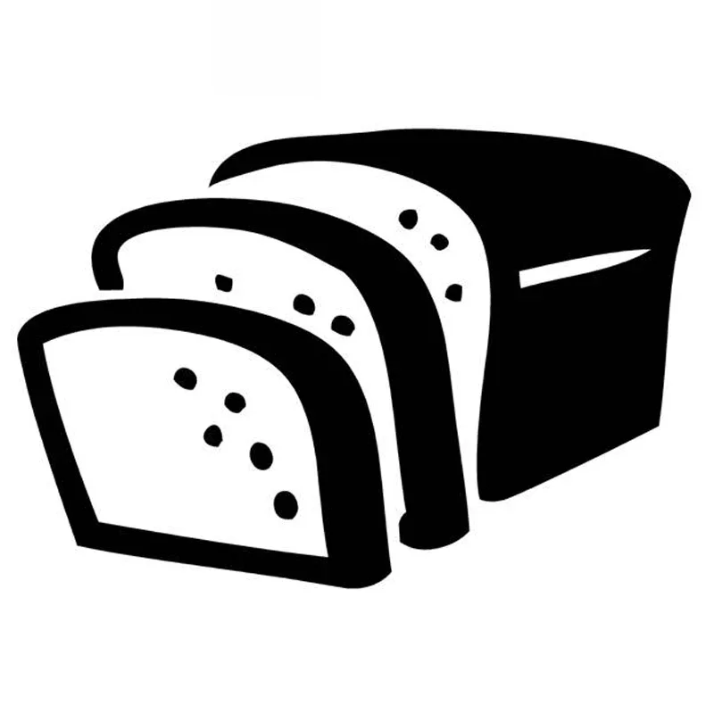 Car Stickers Sliced Bread Fashion PVC Car Decoration Accessories Stickers Creative Waterproof Sunscreen Black/white,16cm*11cm