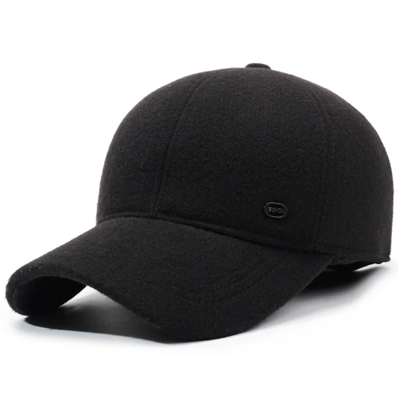 

Кепка Snapback, новые зимние плюшевые утолщенные теплые бейсболки для мужчин, морозостойкие наушники, шапки для пожилых людей среднего возраста, хлопковая шапка для папы