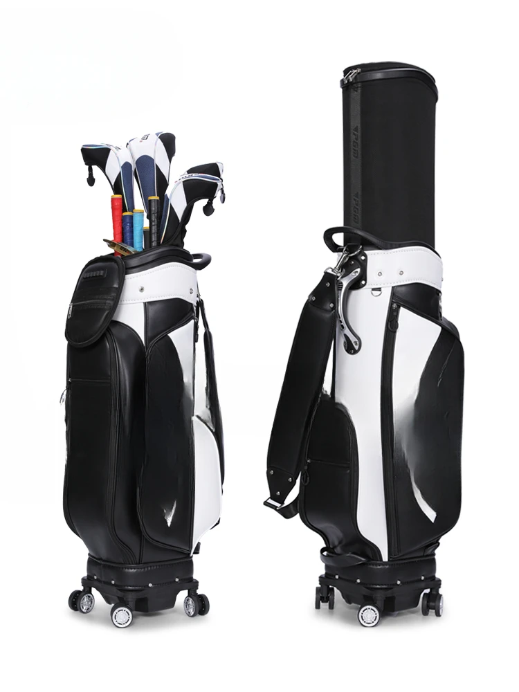 Golf bag men's hard shell telescopic bag golf universal four-wheel flat push air  consignment