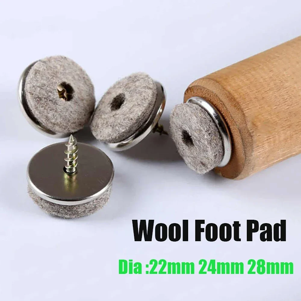 Felt Round Foot Pads Furniture Dining Tables Chairs Anti Slip and Wear-Resistant Floor Protection Pads Silent Foot Nails 22-28mm