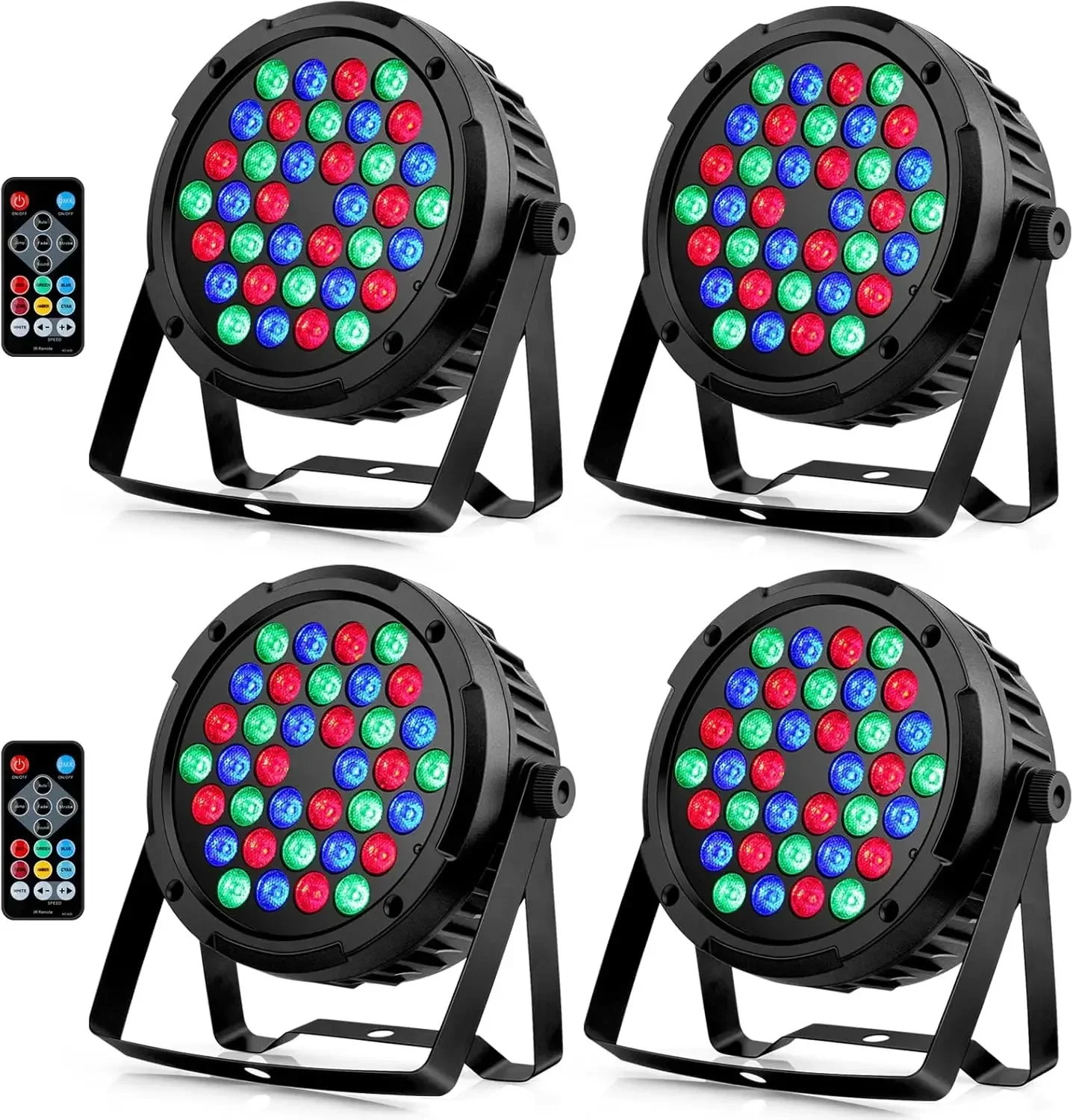 

36LEDs RGB Stage Par Lights OPPSK 36W Sound Activated Multi Modes Remote DMX Control Easy Setup Uplights for Events DJ M