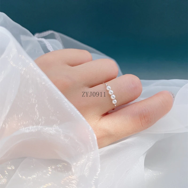 S925 حبة خاتم المرأة فضة خاتم ضوء الأزياء الفاخرة شخصية الذيل الدائري