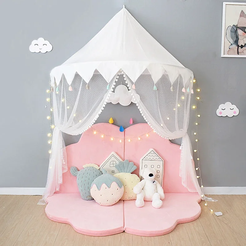 Tiendas tipi para niños, casa de juegos para niños, castillo, tienda plegable de algodón, dosel, cortina para cama, red para cuna de bebé, decoración para habitación de niños y niñas