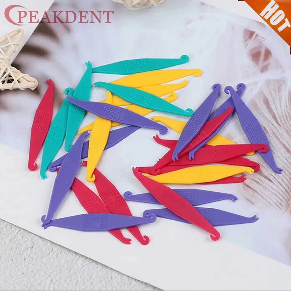 

50Pcs Braces Rubber Band Tool Dental Elastic Rubber Bands Placers for Braces Disposable Plastic Orthodontic Elastic Placers