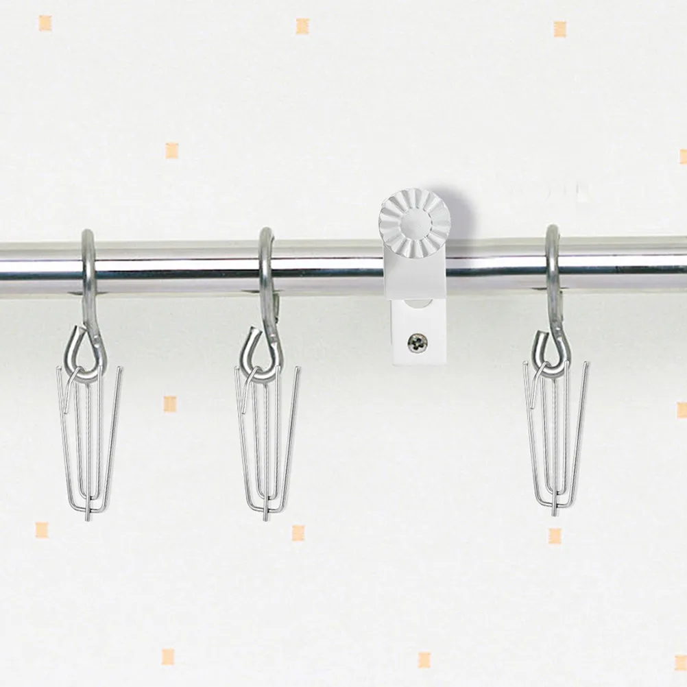 15Pcs Metal Pinch Pleat Curtain Hooks Stainless Steel Four Prong Secure Grip Adjustable Pleat Spacers Drapery Pins Curtain Clips