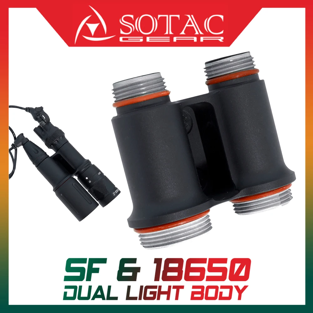 

SOTAC MLOK Adapter DUAL Light Body SF 18350 Light Monolithic Twin Mount Fit 18350/123A